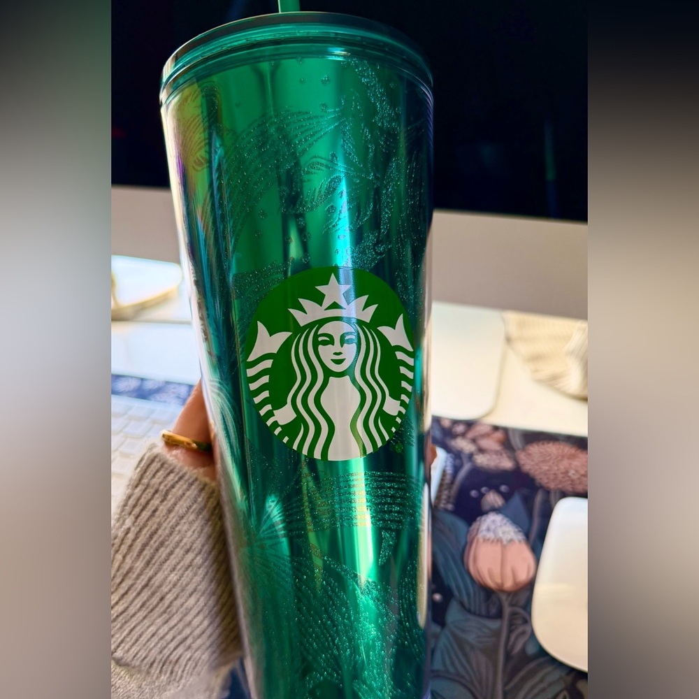 Starbucks Emerald Green glitter Tumbler